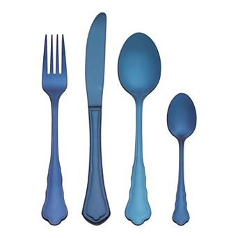 4 pc Silverware Set, Stainless Steel Flatware with Knife, Spoon and Fork Set, Mirror Polished Set