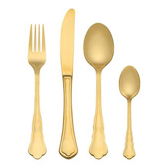 4 pc Silverware Set, Stainless Steel Flatware with Knife, Spoon and Fork Set, Mirror Polished Set