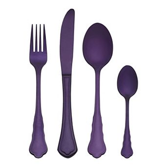 4 pc Silverware Set, Stainless Steel Flatware with Knife, Spoon and Fork Set, Mirror Polished Set