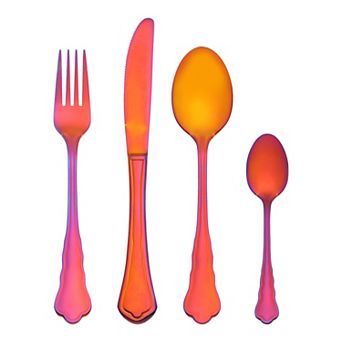 4 pc Silverware Set, Stainless Steel Flatware with Knife, Spoon and Fork Set, Mirror Polished Set