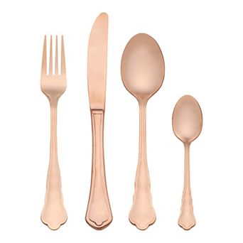 4 pc Silverware Set, Stainless Steel Flatware with Knife, Spoon and Fork Set, Mirror Polished Set