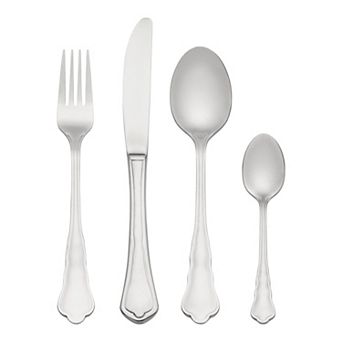 4 pc Silverware Set, Stainless Steel Flatware with Knife, Spoon and Fork Set, Mirror Polished Set