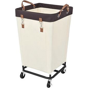 160L Rolling Laundry Basket with Wheels for Easy Family Laundry