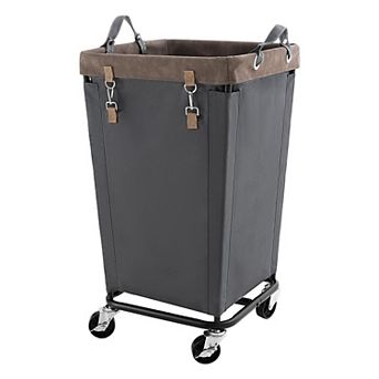 160L Rolling Laundry Basket with Wheels for Easy Family Laundry