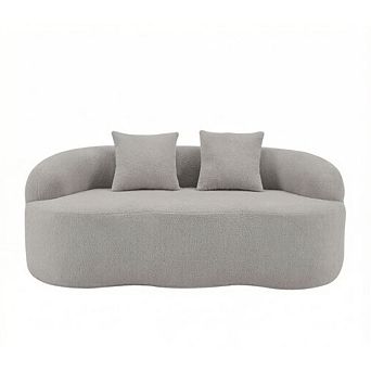 GOODSILO Curved Loveseat Sofa with Round Armrest and Compression Couch