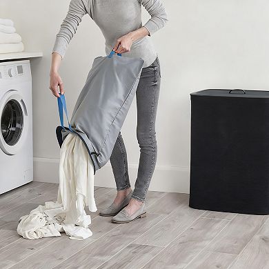 23.8 Gal Laundry Hamper with 2 Removable Bags - Cotton Exterior