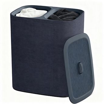 23.8 Gal Laundry Hamper with 2 Removable Bags - Cotton Exterior