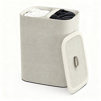 23.8 Gal Laundry Hamper with 2 Removable Bags - Cotton Exterior