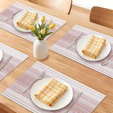 Rectangle Placemats Set of 6 Plastic Mat for Kitchen Dining Heat Resistant Table Mat 17.7x11.8 inch