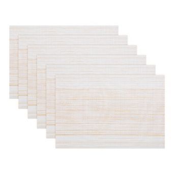 Rectangle Placemats Set of 6 Plastic Mat for Kitchen Dining Heat Resistant Table Mat 17.7x11.8 inch