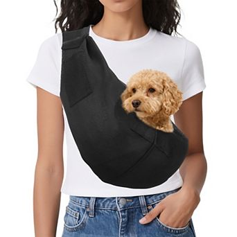 Dog Sling Carrier for Small Dogs and Cats Breathable Mesh with Pocket 1 pc 29.53x25.59 Inch