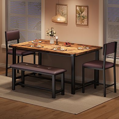 Wooden Dining Table Set for 4