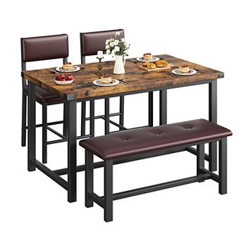 Wooden Dining Table Set for 4