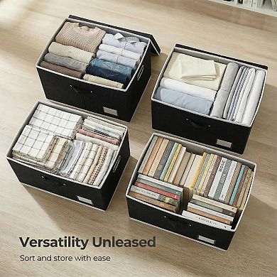 3-Pack Collapsible Polyester Storage Bins with Stainless Steel Handles