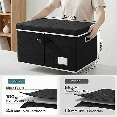 3-Pack Collapsible Polyester Storage Bins with Stainless Steel Handles