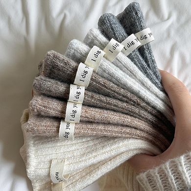 Women's 3-Pair Ribbed Crew Socks Set Soft Stretch Knit Fabric Minimal Everyday Comfort Socks