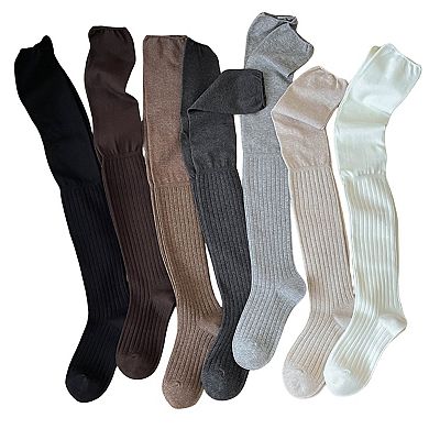Women's Knee High Ribbed Socks Soft Stretch Knit Slouchy Style Comfortable Single Pair Fashion Sock