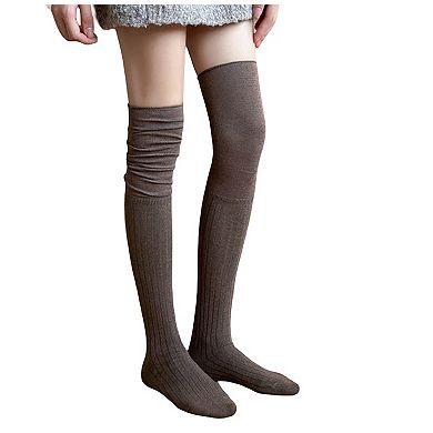 Women's Knee High Ribbed Socks Soft Stretch Knit Slouchy Style Comfortable Single Pair Fashion Sock
