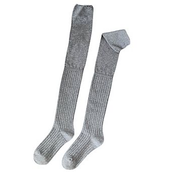 Women's Knee High Ribbed Socks Soft Stretch Knit Slouchy Style Comfortable Single Pair Fashion Sock