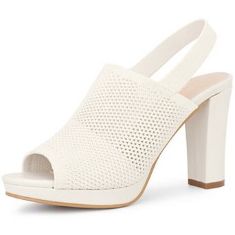Women's Chunky Heels Peep Toe Slingback Platform Heels Sandals
