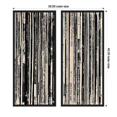 33 RPM Black and White Panel No. 1 & 2 2 Piece Framed Canvas Wall Art Set by Robert Cadloff