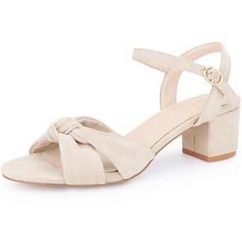 Women's Bow Knot Chunky Heel Slingback Strap Sandals