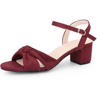 Women's Bow Knot Chunky Heel Slingback Strap Sandals