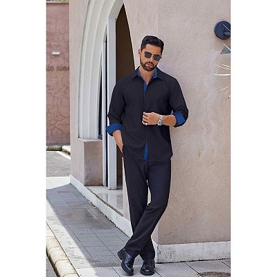 gray dress shirt blue pants Charcoal Non-Iron Dress Shirt Custom Fit main image 0