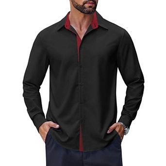COOFANDY Mens Casual Dress Shirt Wrinkle Free Long Sleeve Soft Button Down Shirts Party Wedding