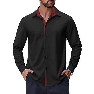 COOFANDY Mens Casual Dress Shirt Wrinkle Free Long Sleeve Soft Button Down  Shirts Party Wedding