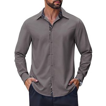 COOFANDY Mens Casual Dress Shirt Wrinkle Free Long Sleeve Soft Button Down Shirts Party Wedding
