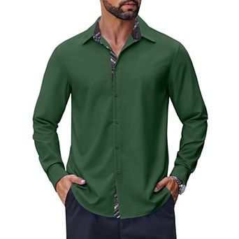 COOFANDY Mens Casual Dress Shirt Wrinkle Free Long Sleeve Soft Button Down Shirts Party Wedding