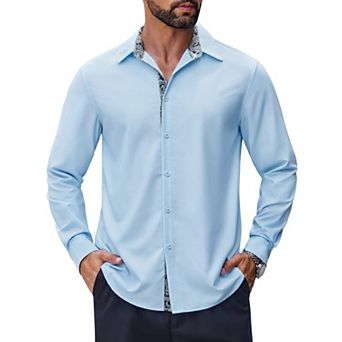 COOFANDY Mens Casual Dress Shirt Wrinkle Free Long Sleeve Soft Button Down Shirts Party Wedding