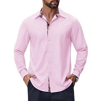 COOFANDY Mens Casual Dress Shirt Wrinkle Free Long Sleeve Soft Button Down Shirts Party Wedding