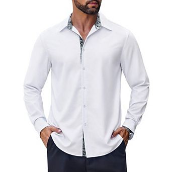 COOFANDY Mens Casual Dress Shirt Wrinkle Free Long Sleeve Soft Button Down Shirts Party Wedding
