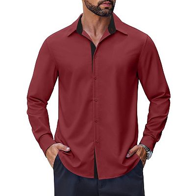 COOFANDY Mens Casual Dress Shirt Wrinkle Free Long Sleeve Soft Button Down  Shirts Party Wedding