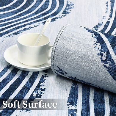 Contemporary Area Rug Machine Washable Low Pile Pet Friendly Foldable Carpet for Bathroom Entrance