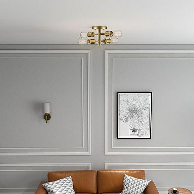 ELEMENT ACE Four-Light Semi Flush Mount Vintage Ceiling Pendant Fixture