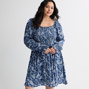 Juniors' Plus Size Mary & Mo Long Sleeve Dress