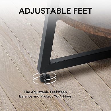 2-Tier Round Coffee Table with Storage for Modern Living Room