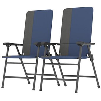 Outsunny Folding Patio Chairs, Padded High Back Lawn Chairs,