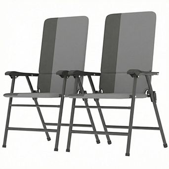 Outsunny Folding Patio Chairs, Padded High Back Lawn Chairs,