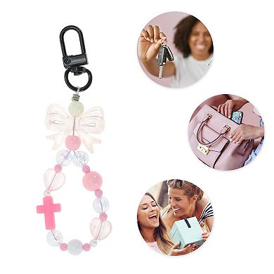 Bow Beads Handbag Charms Keychains 1 Pc