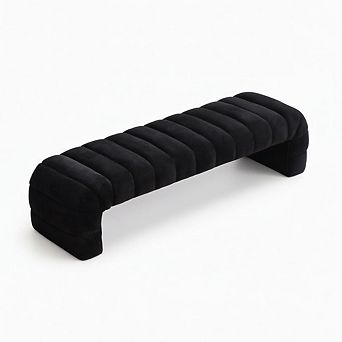GOODSILO Modern Upholstered Armless Bed Bench with Channel Tufted Design