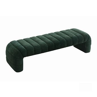 GOODSILO Modern Upholstered Armless Bed Bench with Channel Tufted Design