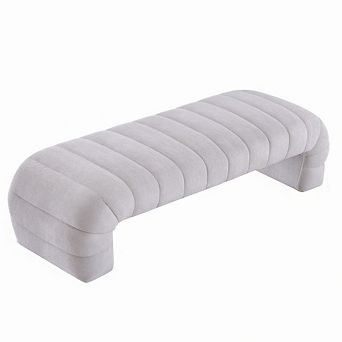 GOODSILO Modern Upholstered Armless Bed Bench with Channel Tufted Design