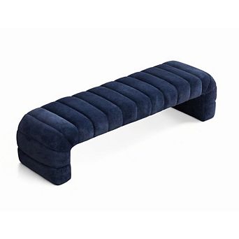 GOODSILO Modern Upholstered Armless Bed Bench with Channel Tufted Design