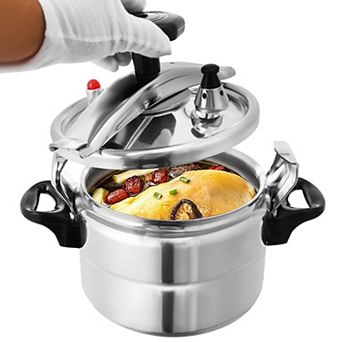 3.17-qt Aluminum Stovetop Pressure Cooker Secure Lock One-Hand Compatible