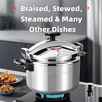 3.17qt Aluminum Stovetop Pressure Cooker Secure Lock One-Hand Compatible