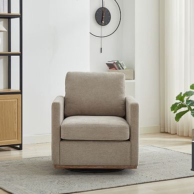 GOODSILO Square Swivel Accent Chair with Upholstered Design for Living Spaces